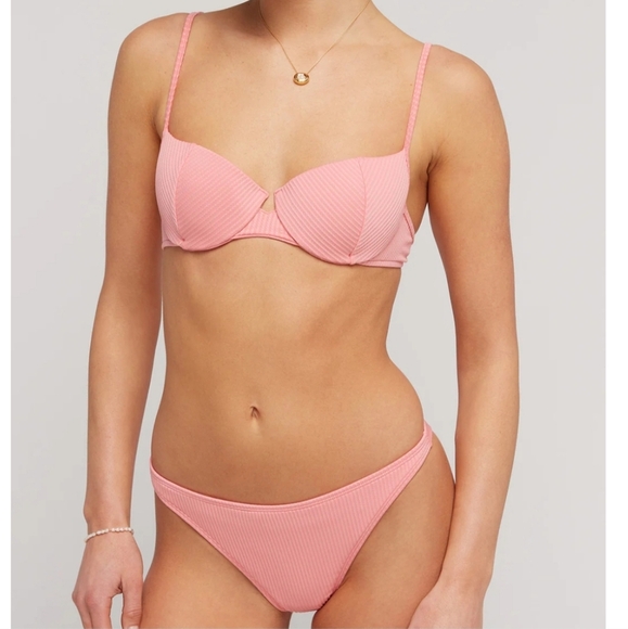 NWT Peony Petal Panel Balconette  Bikini Swim Top 10 Pink - Picture 3 of 12